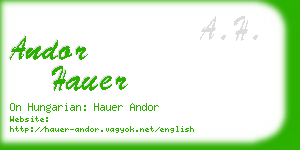 andor hauer business card